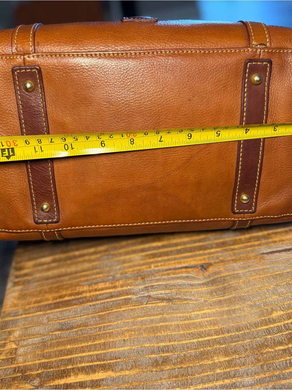 Dooney & Bourke Florentine Leather The Smith Satchel Bag , Tassels, Red Lining - Picture 8 of 15